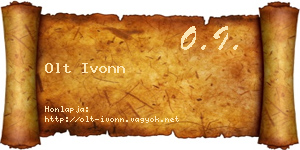 Olt Ivonn névjegykártya